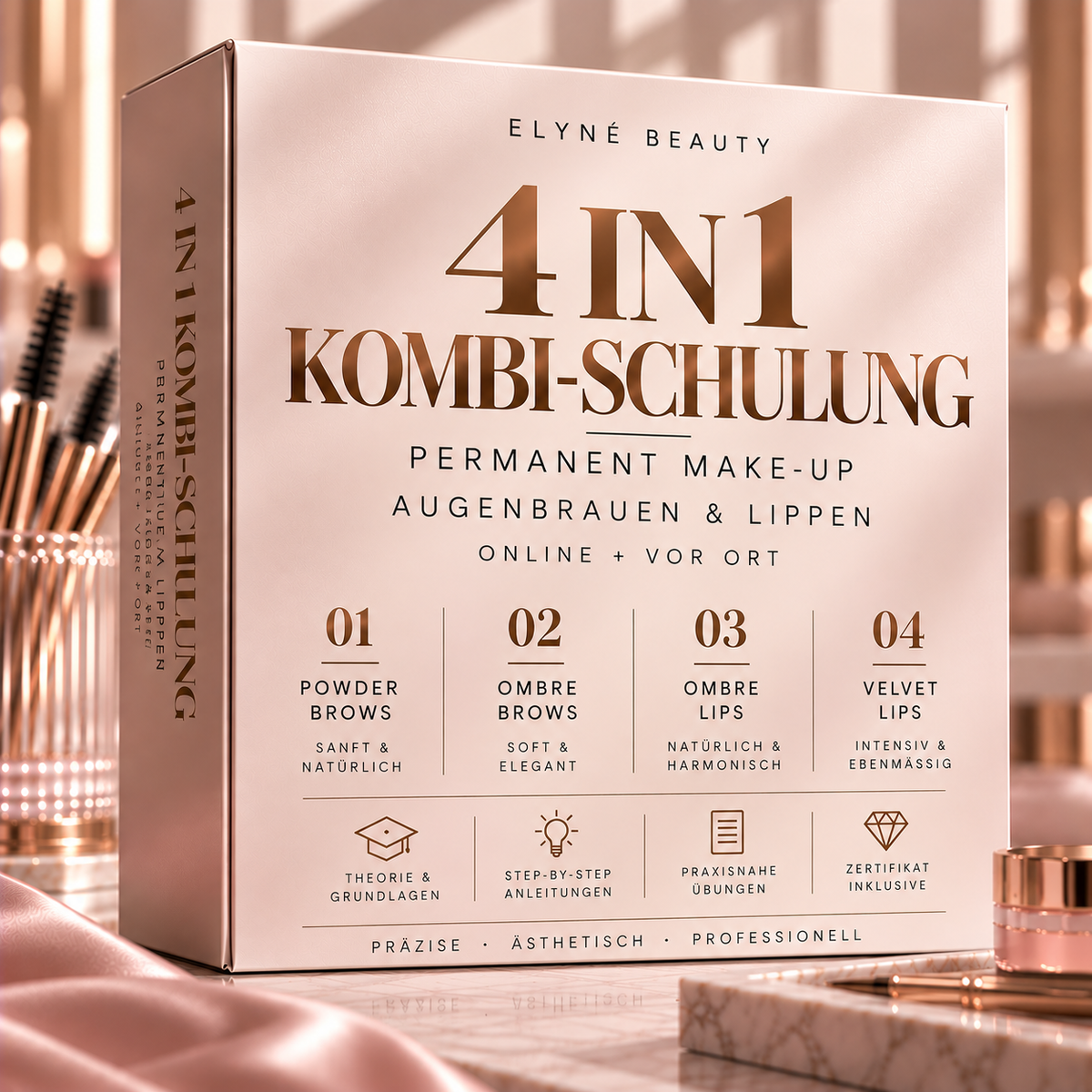 4 in 1 - Basisschulung Augenbrauen & Lippen ONLINE + VOR ORT